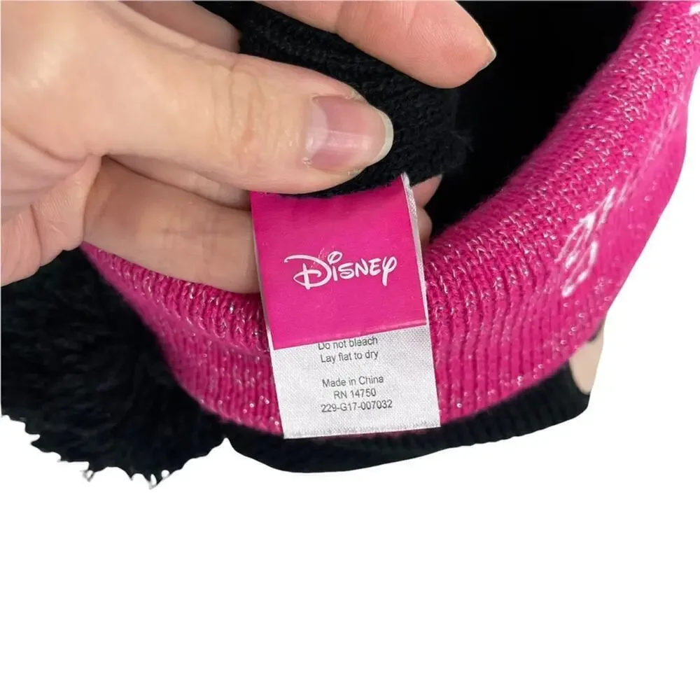 MINNIE MOUSE DISNEY Knit Winter Beanie Hat Scarf Set One Size